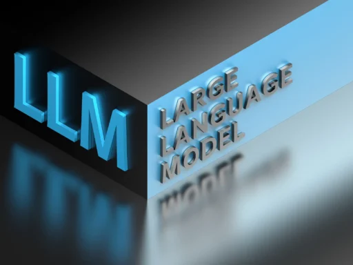 3d illustration of 'llm' representing large language model, symbolising the glossary of technologies behind notebooklm.