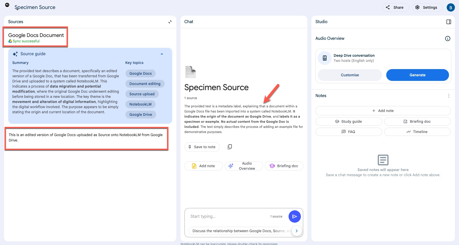 How To Sync Sources In Notebooklm With Google Docs And Slides Even when google docs or google slides is synced with notebooklm, the summary remains that of the first and original source.
