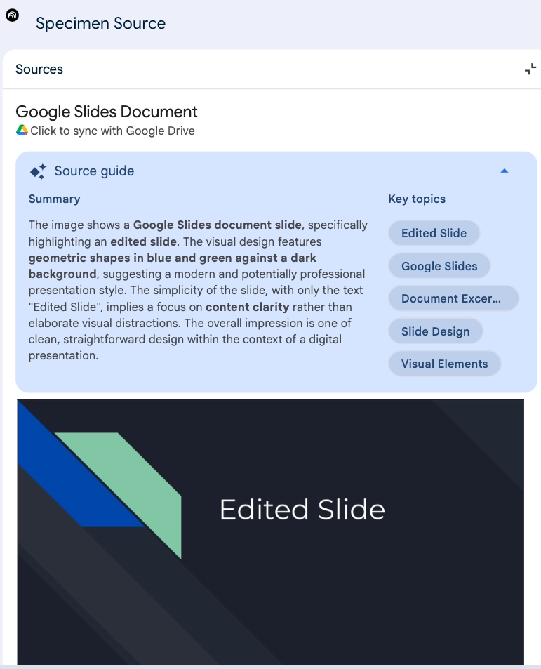 How To Sync Sources In Notebooklm With Google Docs And Slides Option to sync appears after the google slide has been edited and stored in google drive, and not before.